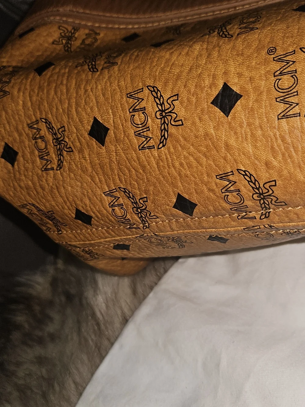 MCM Cognac Visetos Tote Bag